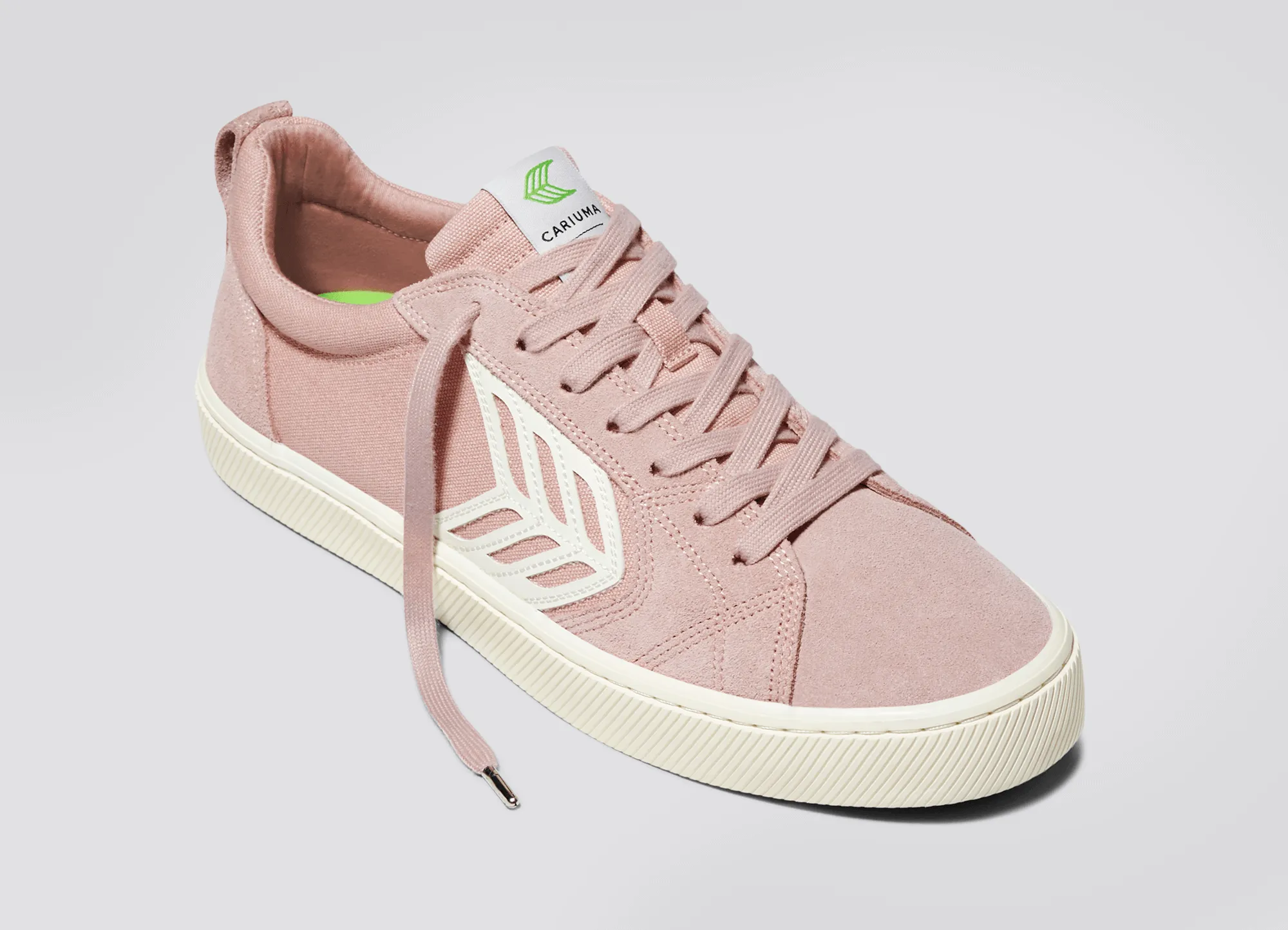 CATIBA PRO Low Rose Suede and Canvas Ivory Logo Sneaker Women