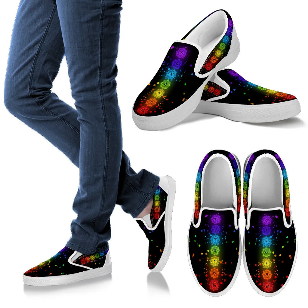 Chakra Splatter Slip Ons