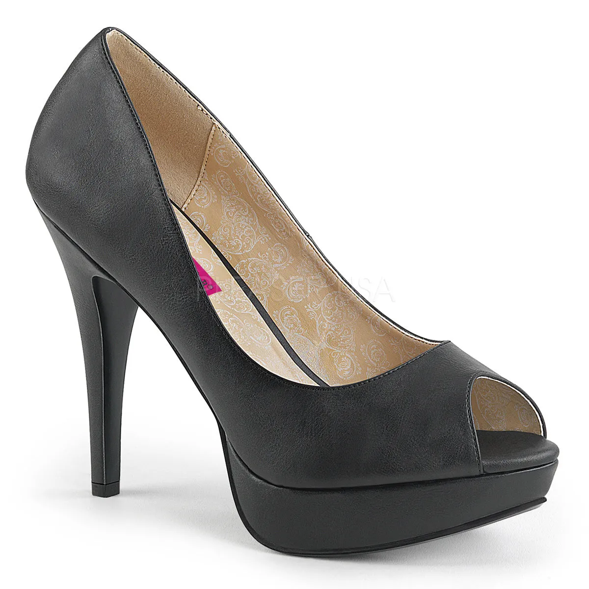 CHLOE-01  Black Faux Leather