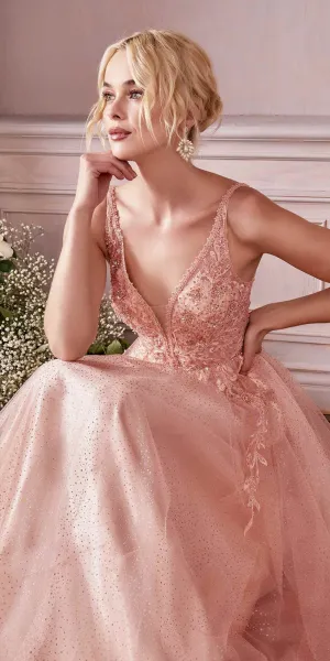 Cinderella Divine CD0196 Layered Tulle A-Line Gown