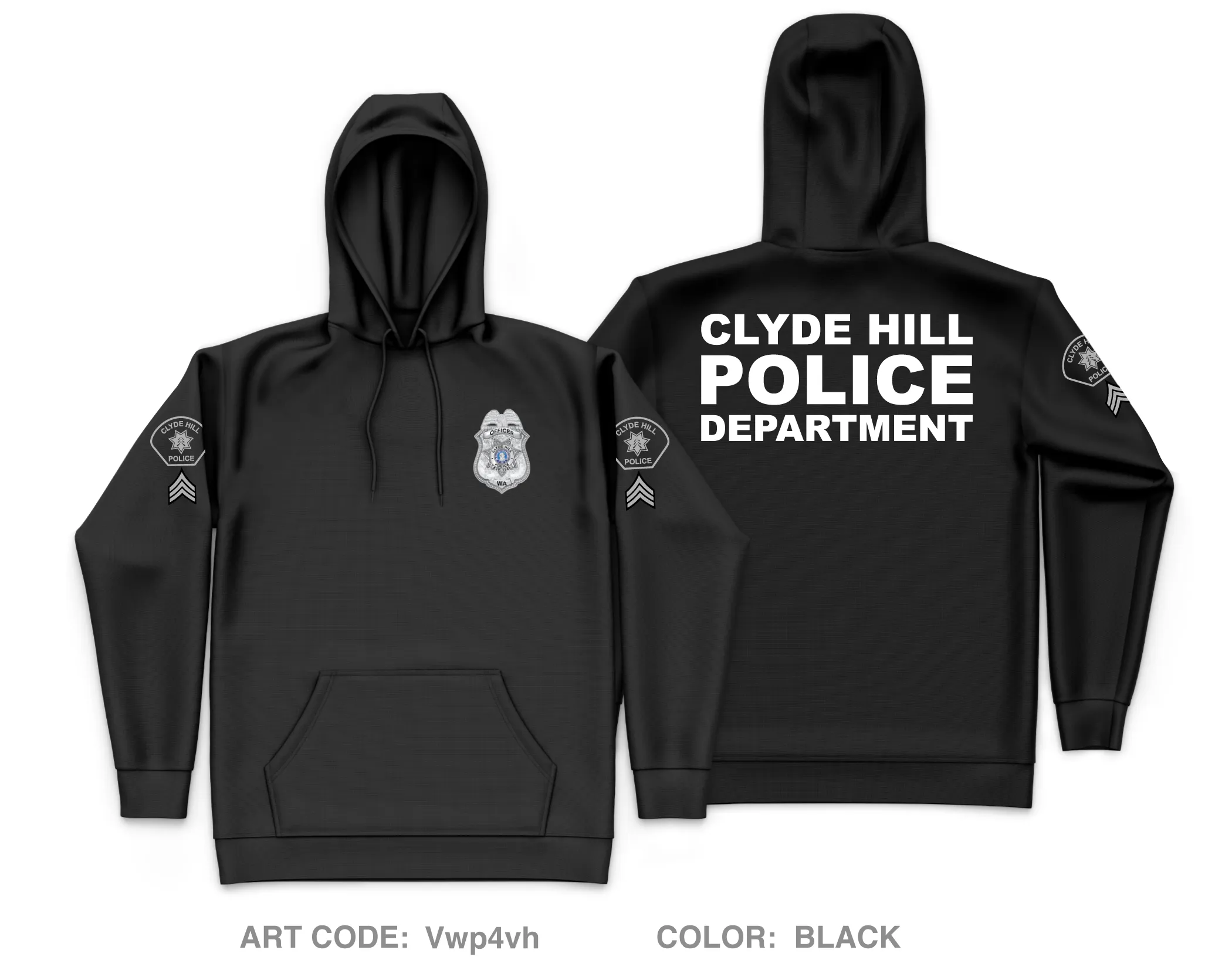 Clyde Hill Police Department Store 1 Core Men's Hooded Performance Sweatshirt - Vwp4vh