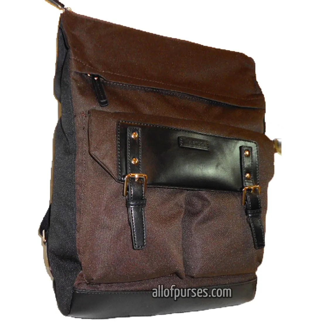 Color block Canvas School L Backpack blanc Olive brown Laptop tablet Sport Bag