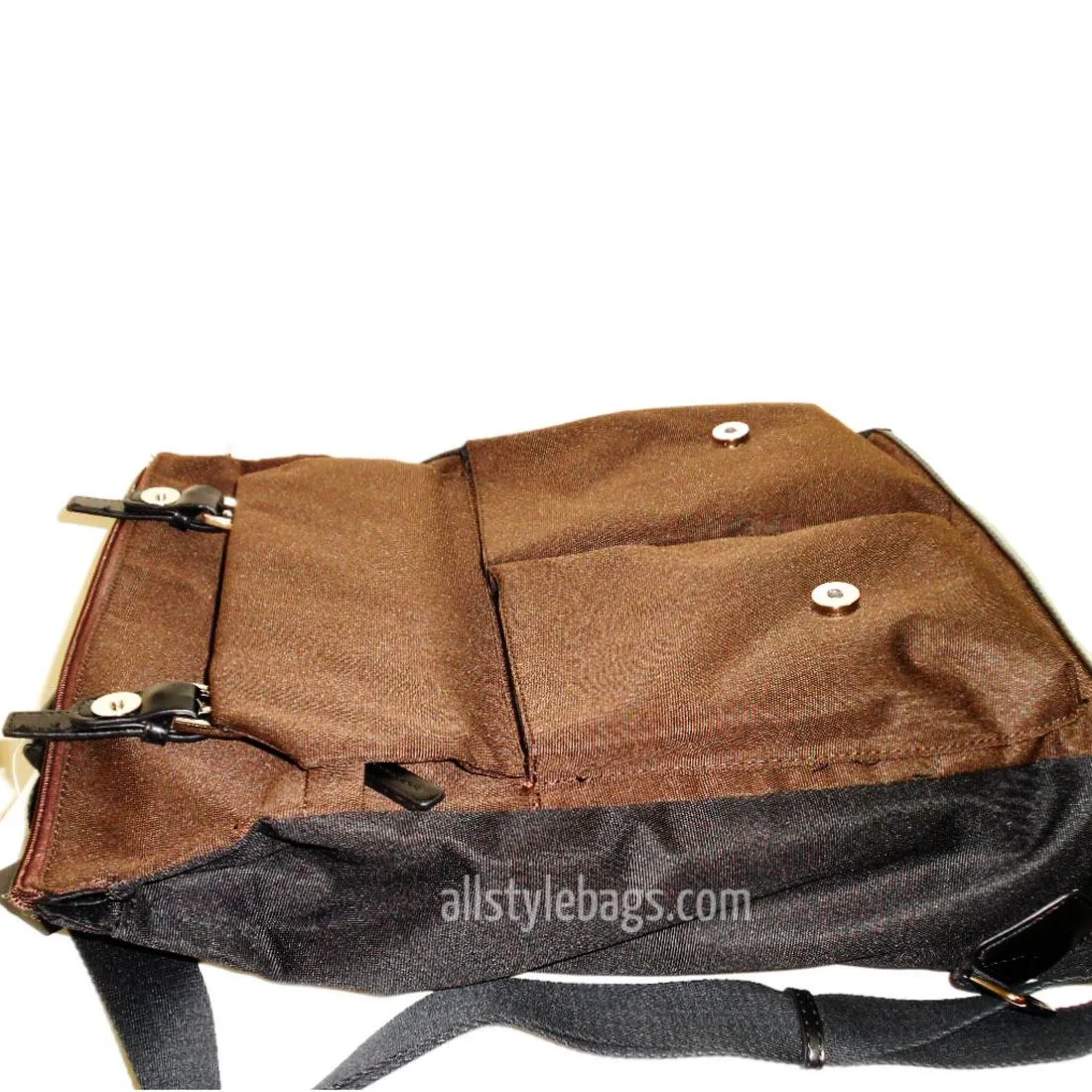 Color block Canvas School L Backpack blanc Olive brown Laptop tablet Sport Bag
