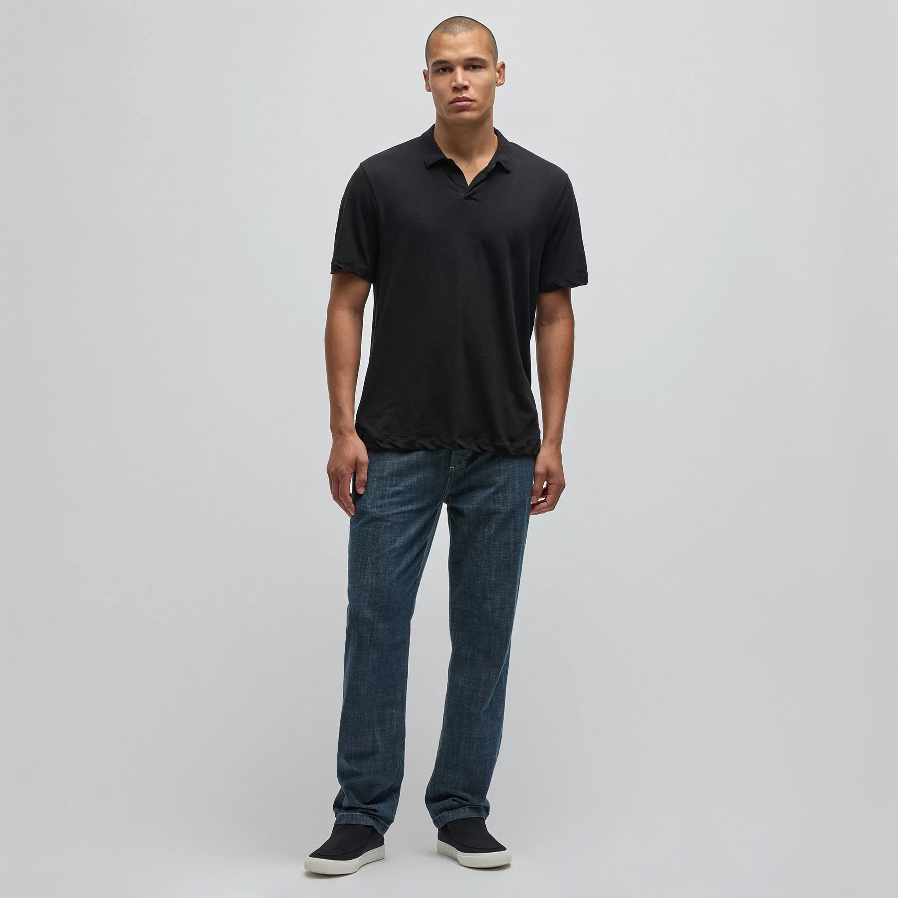 Cotton Jersey Polo - Black