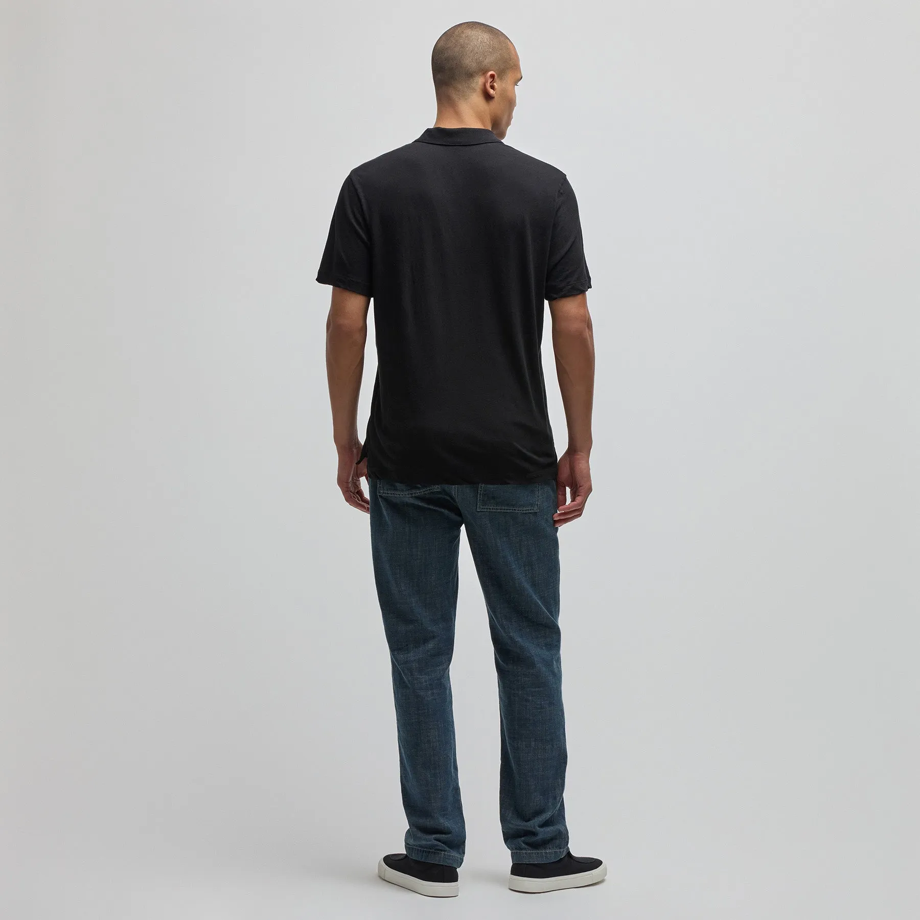 Cotton Jersey Polo - Black