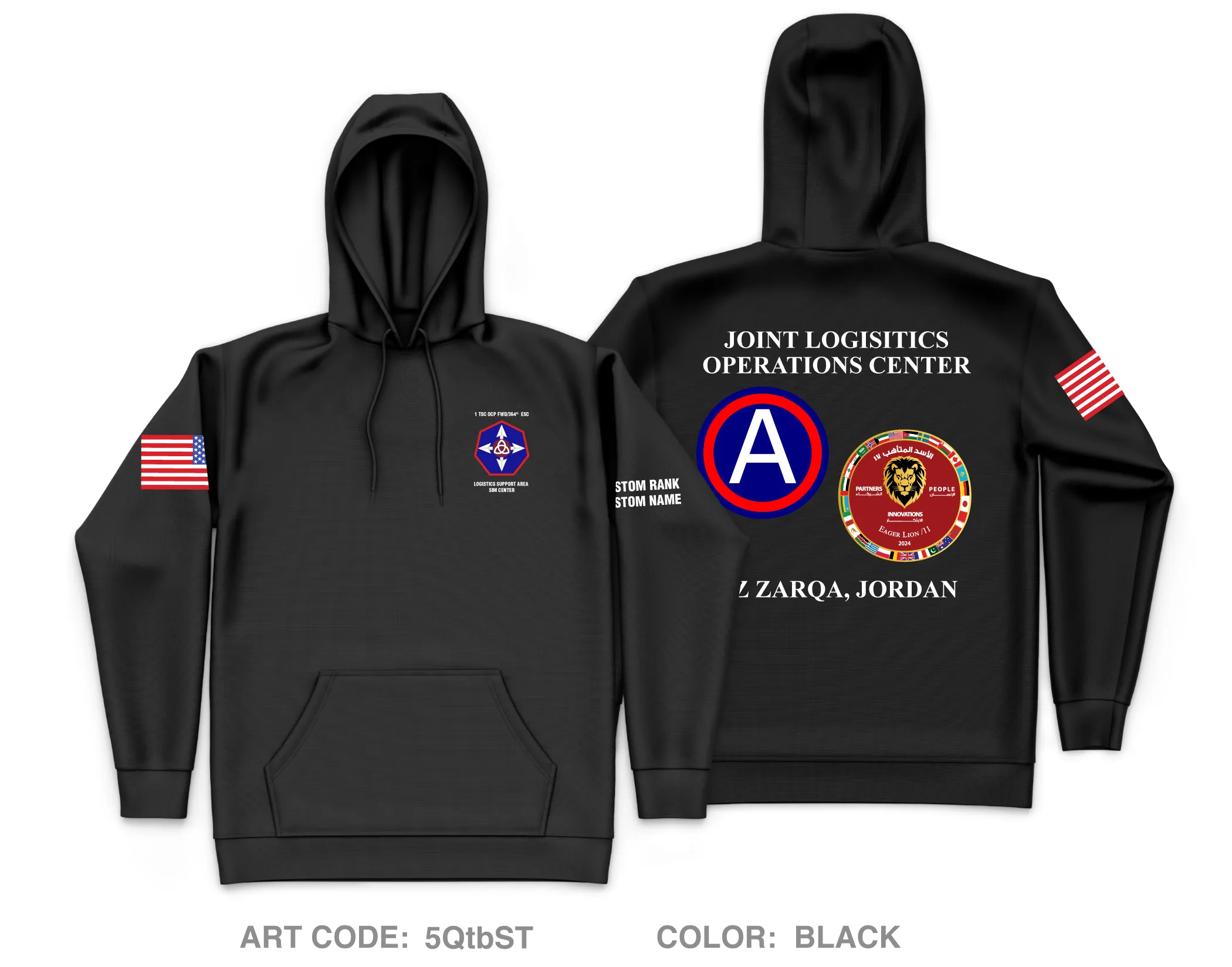 CUSTOM 1TSC OCP|364th ESC Core Men's Hooded Performance Sweatshirt - 5QtbST