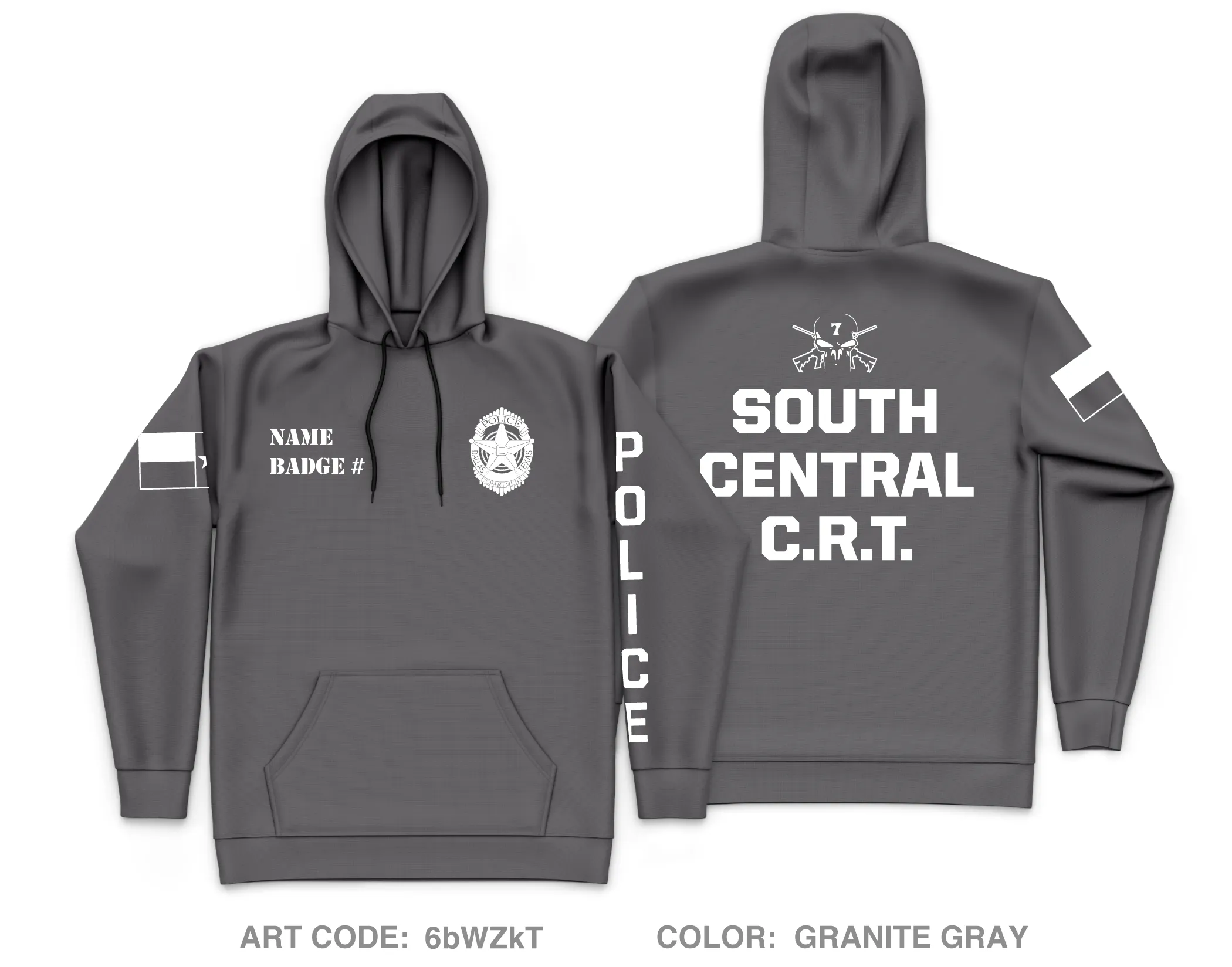 CUSTOM Dallas PD Store 1 Core Men's Hooded Performance Sweatshirt - 6bWZkT