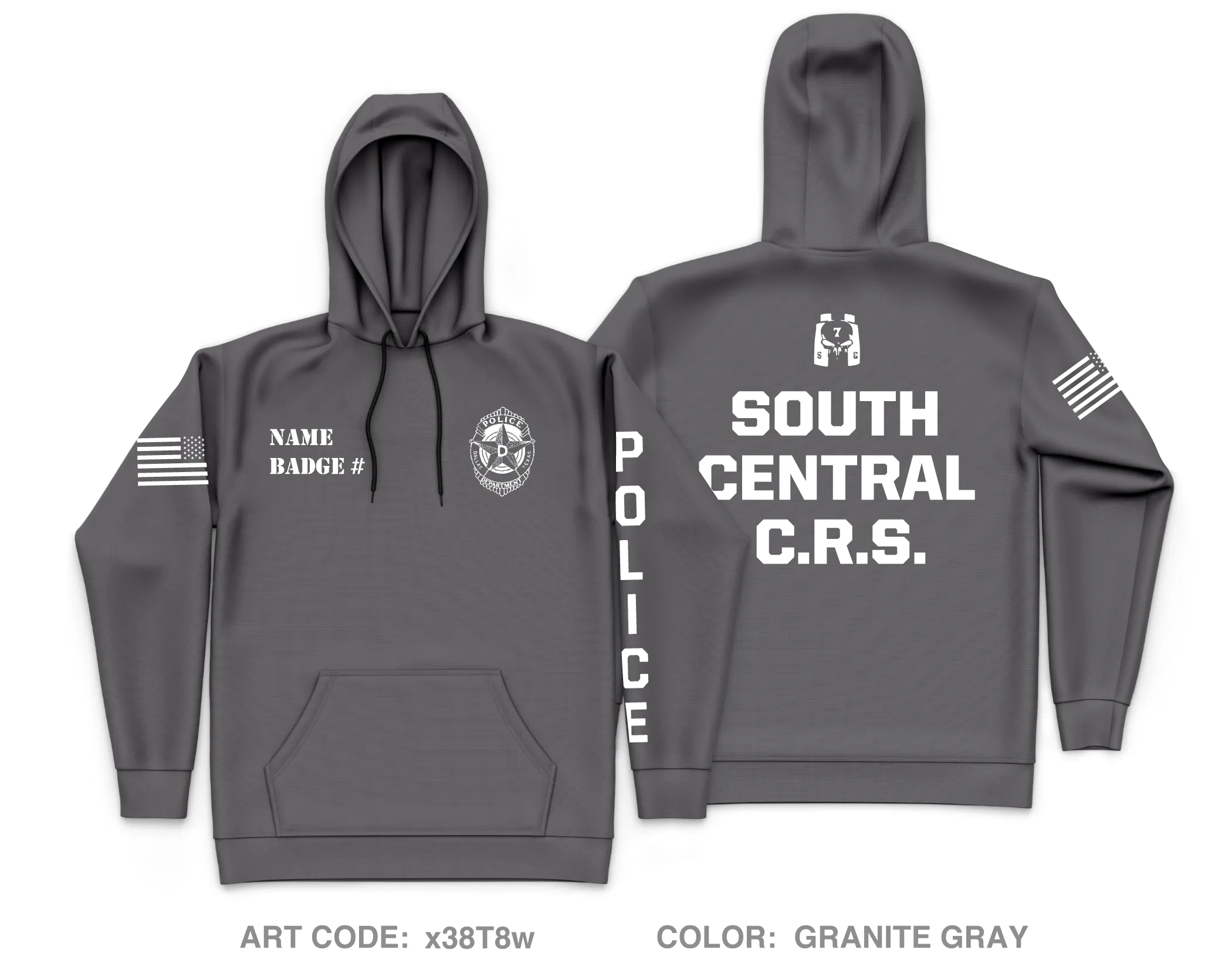 CUSTOM Dallas PD Store 1 Core Men's Hooded Performance Sweatshirt - x38T8w