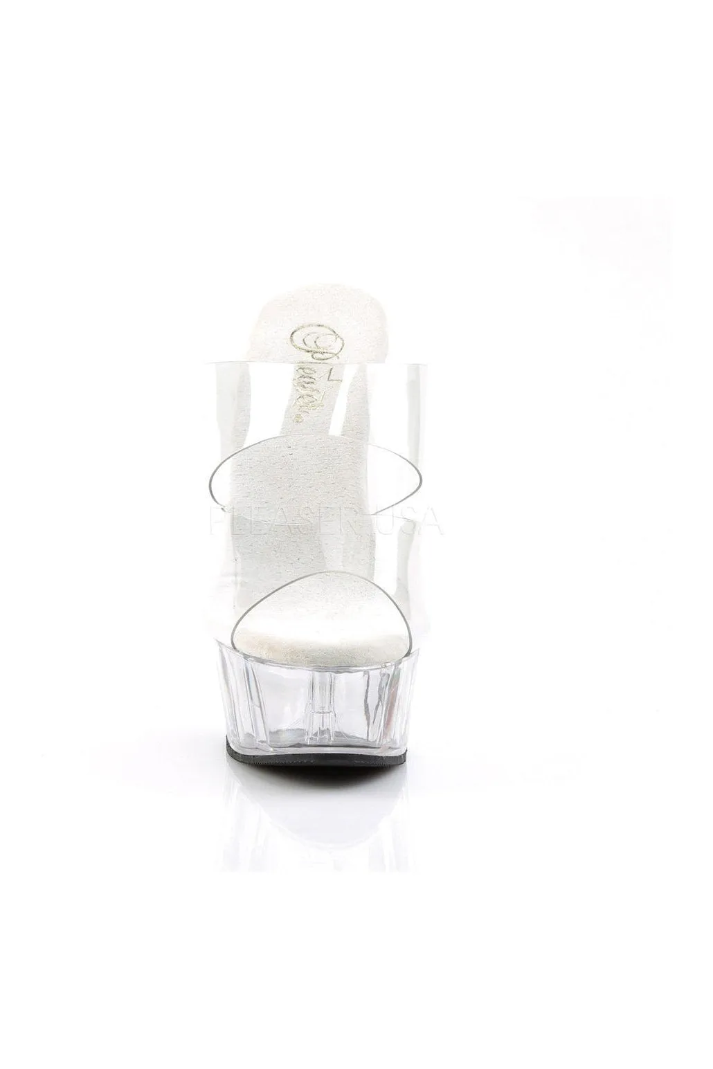 DELIGHT-602 Platform Slide  | Clear Vinyl