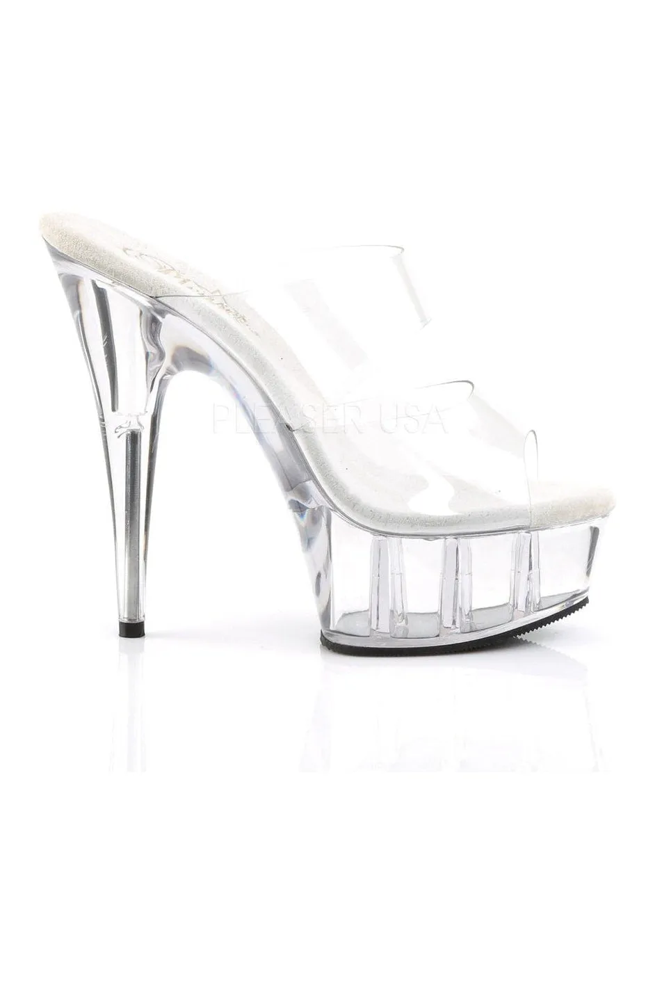 DELIGHT-602 Platform Slide  | Clear Vinyl