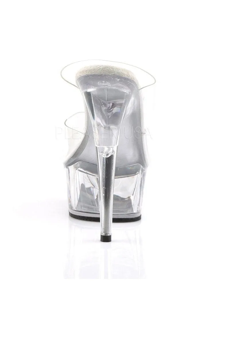 DELIGHT-602 Platform Slide  | Clear Vinyl