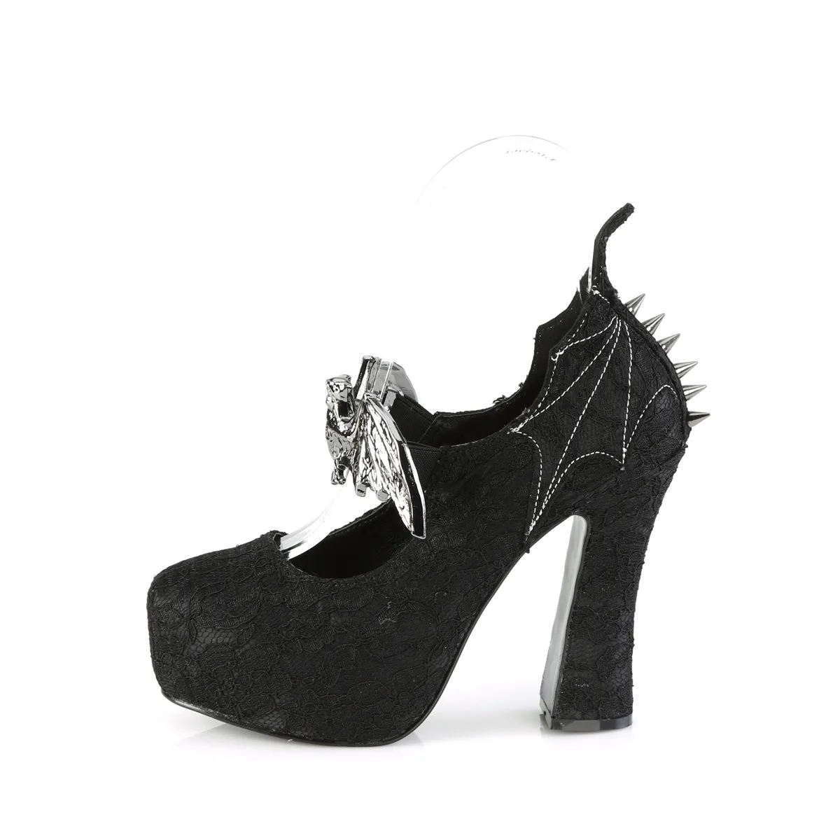 DEMON-18  Black Satin-Black Lace