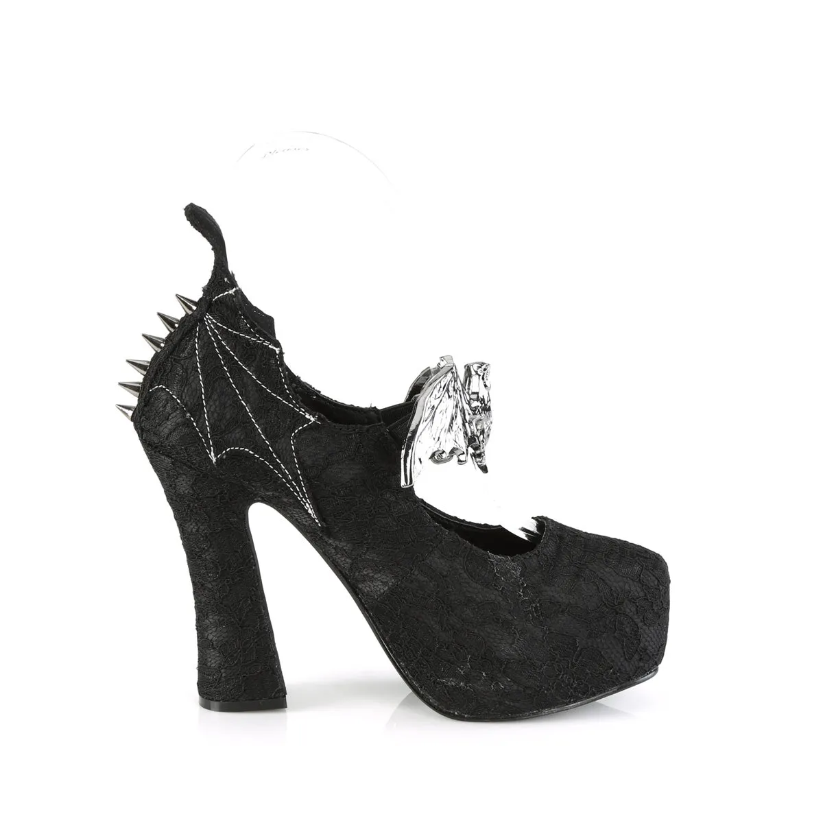 DEMON-18  Black Satin-Black Lace