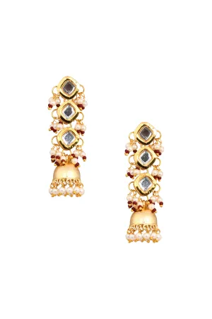 Designer Gold Tone Kundan Handcrafted Jhumki
