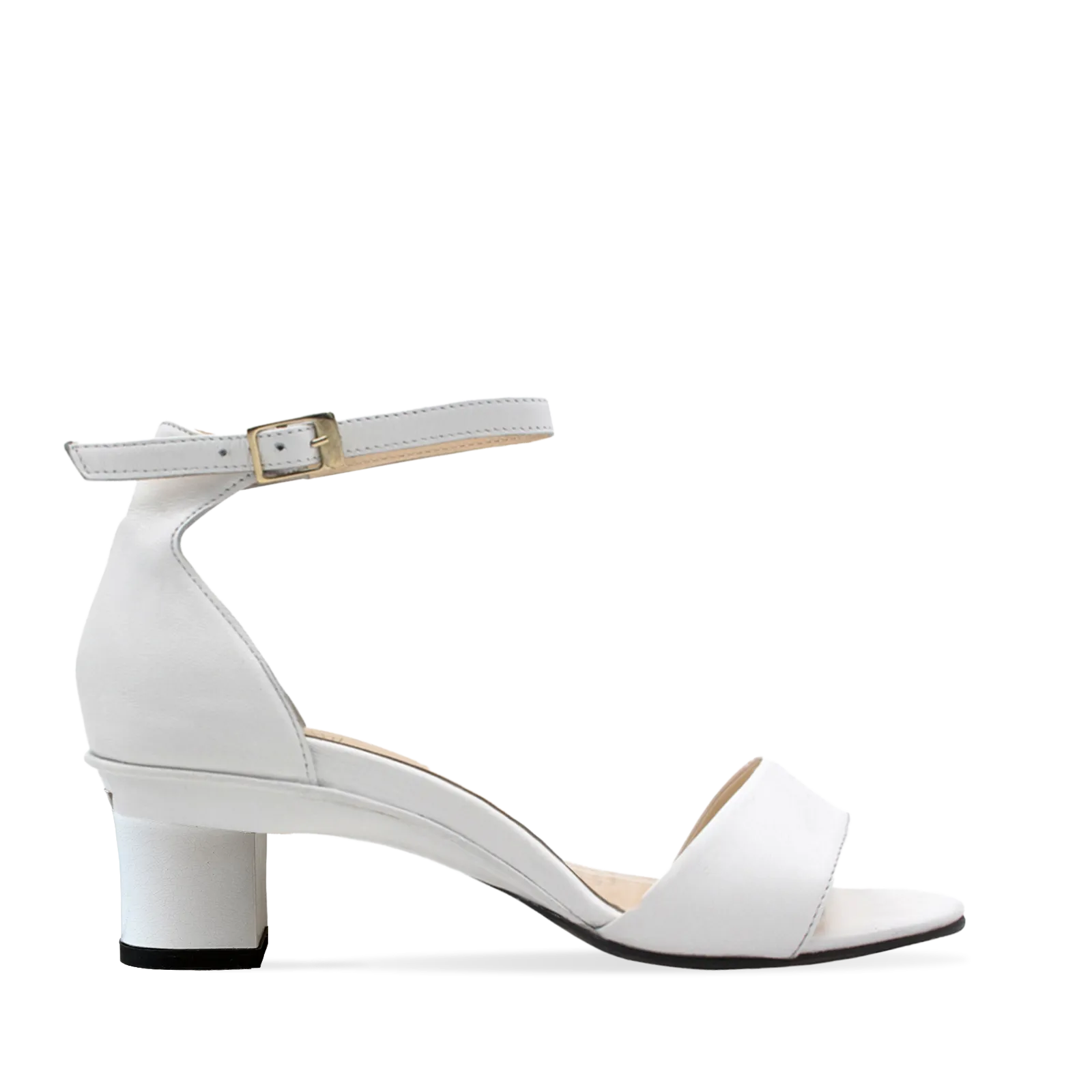 Deyi White Sandal with Ankle Strap