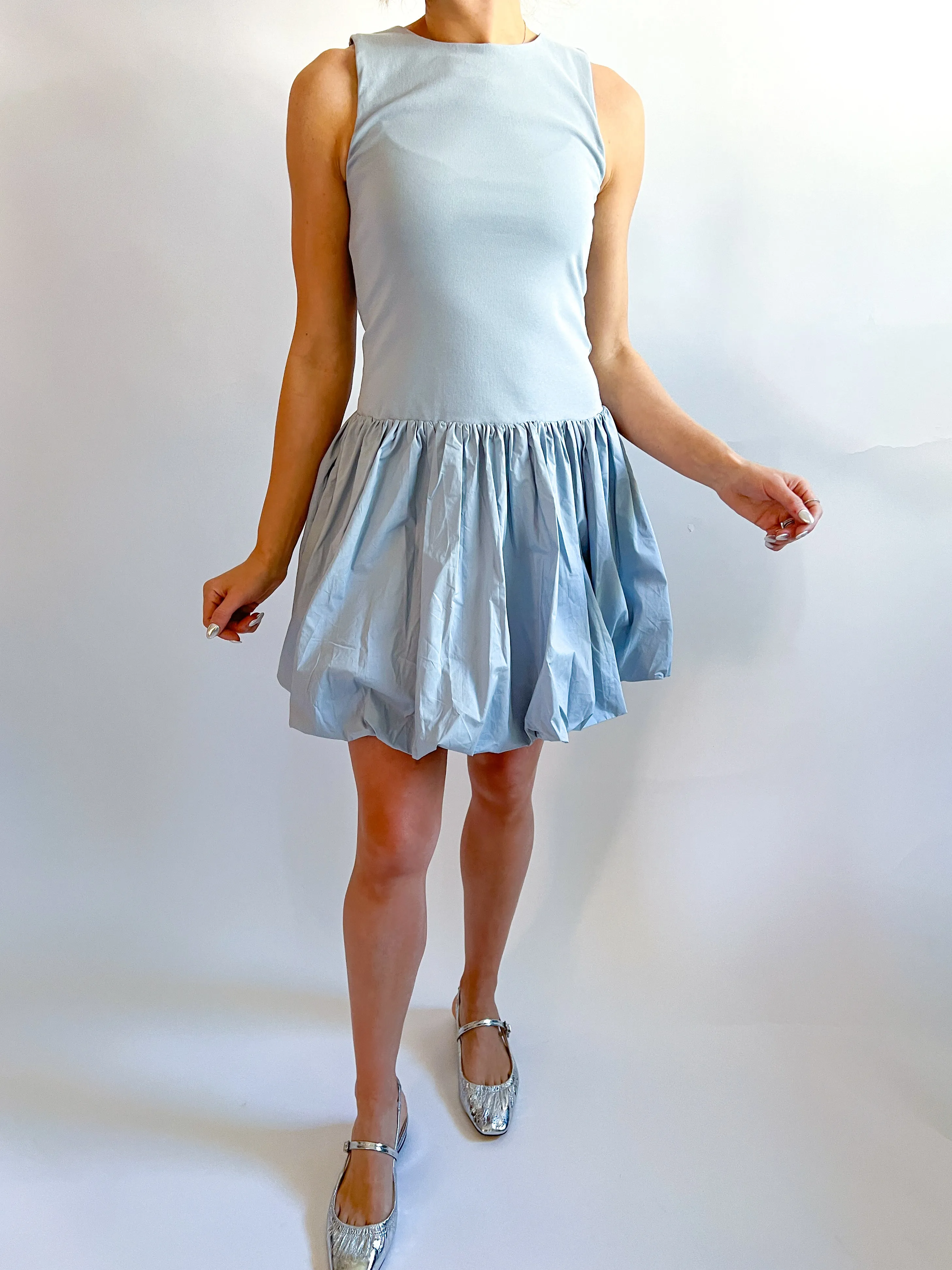 Double Lined Bubble Hem Mini Dress