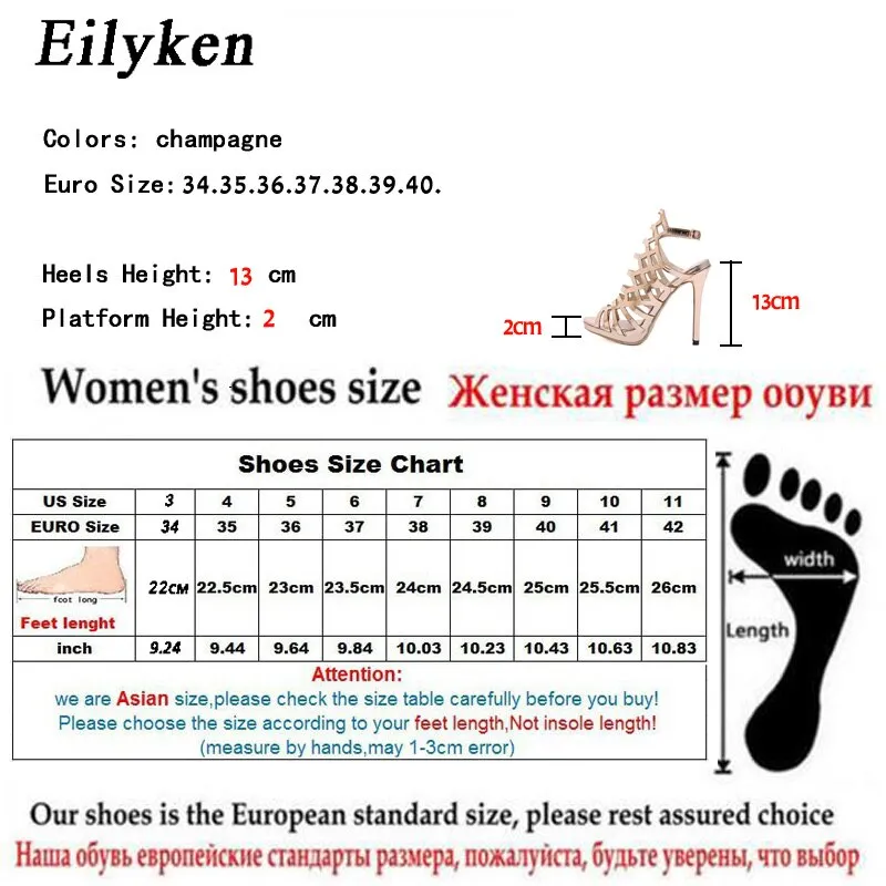 Eilyken Open Toe Thin Heels Gladiator Sandals
