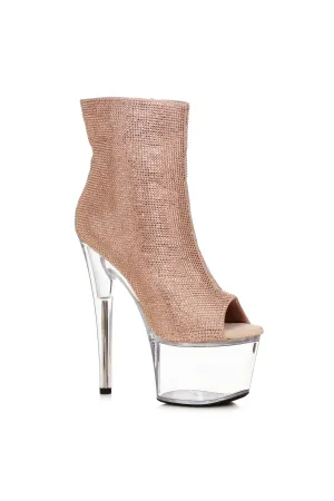 Ellie 709-LAVISH 7" Platform Shimmering Ankle Boot