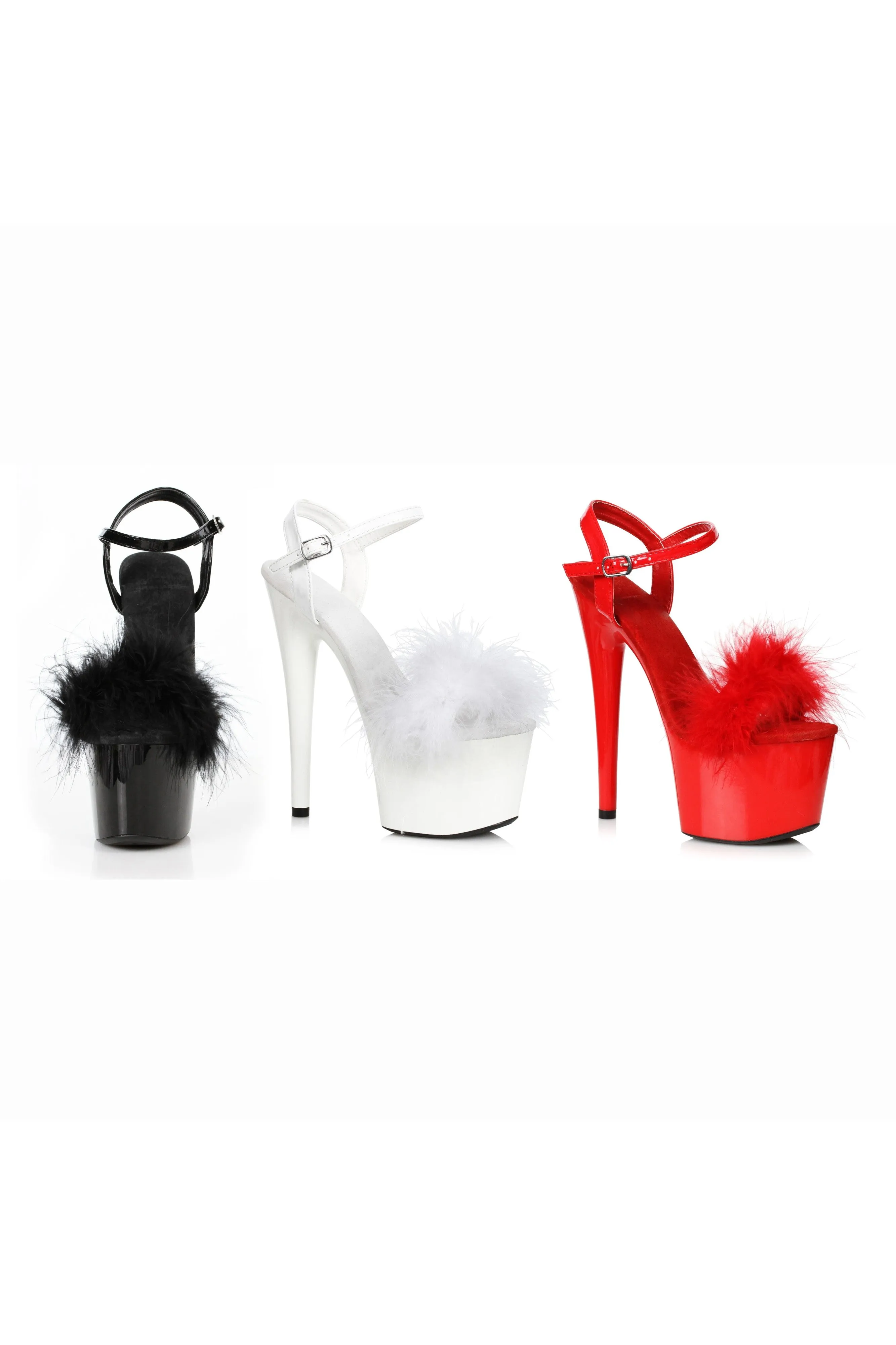 Ellie 709-WHITNEY 7" Platform Sandal With Marabou