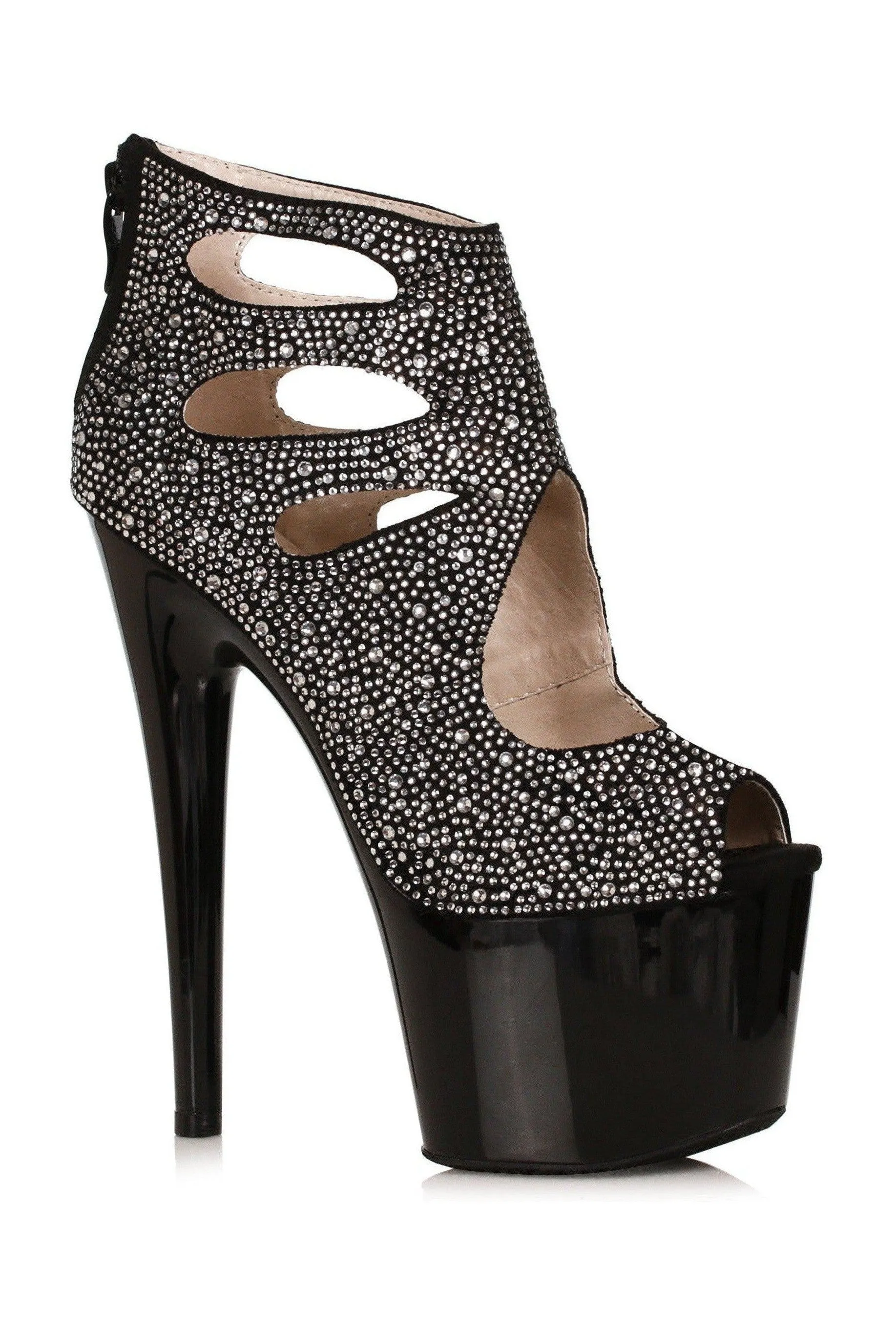 Ellie Shoes 709-WENDY Microfiber Platform with Rhinestones