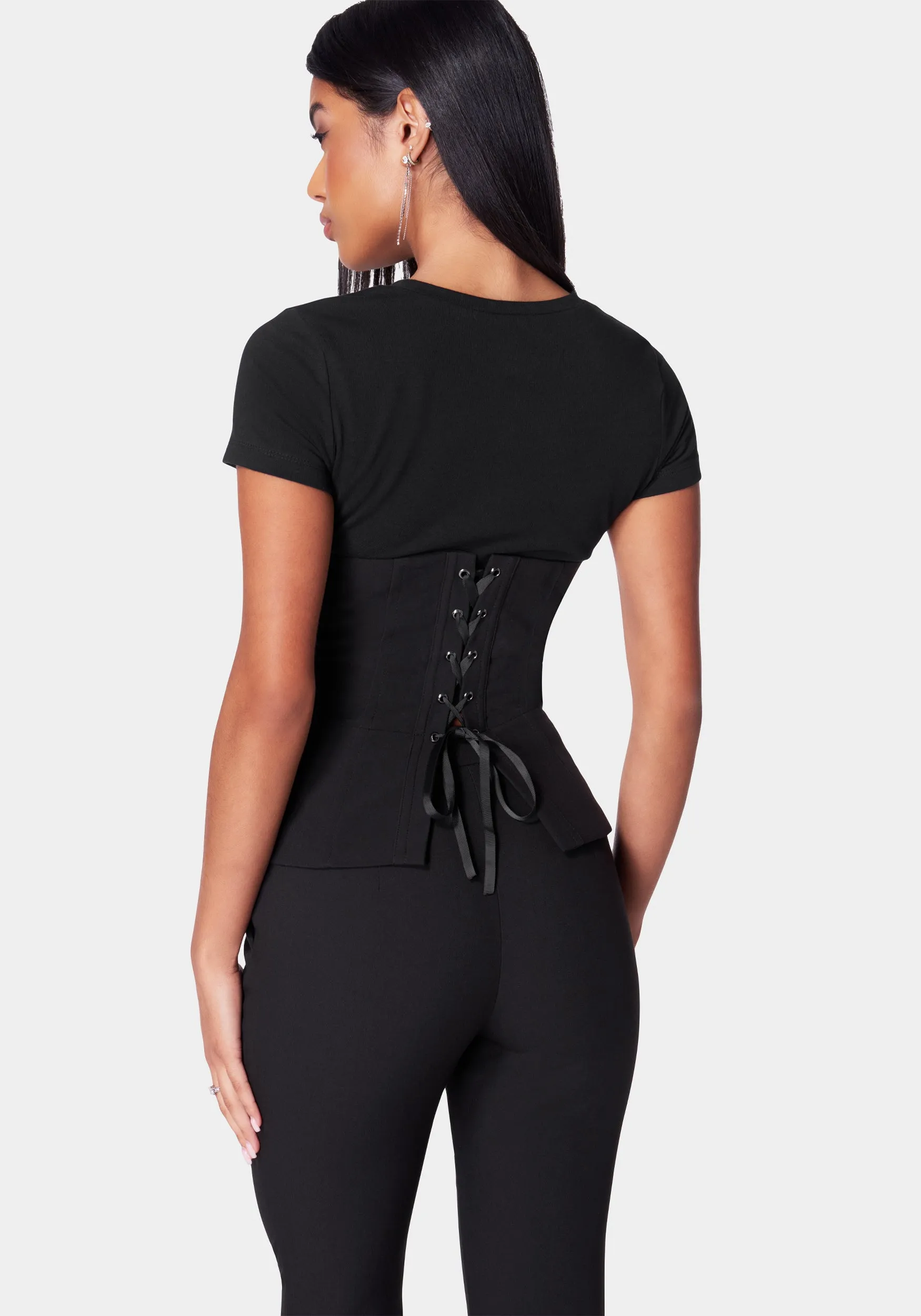 Embellished Peplum Corset Top