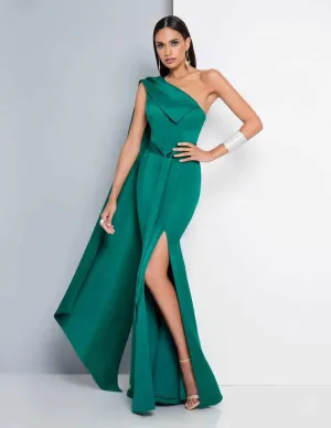 Emerald Green One Shoulder Gown