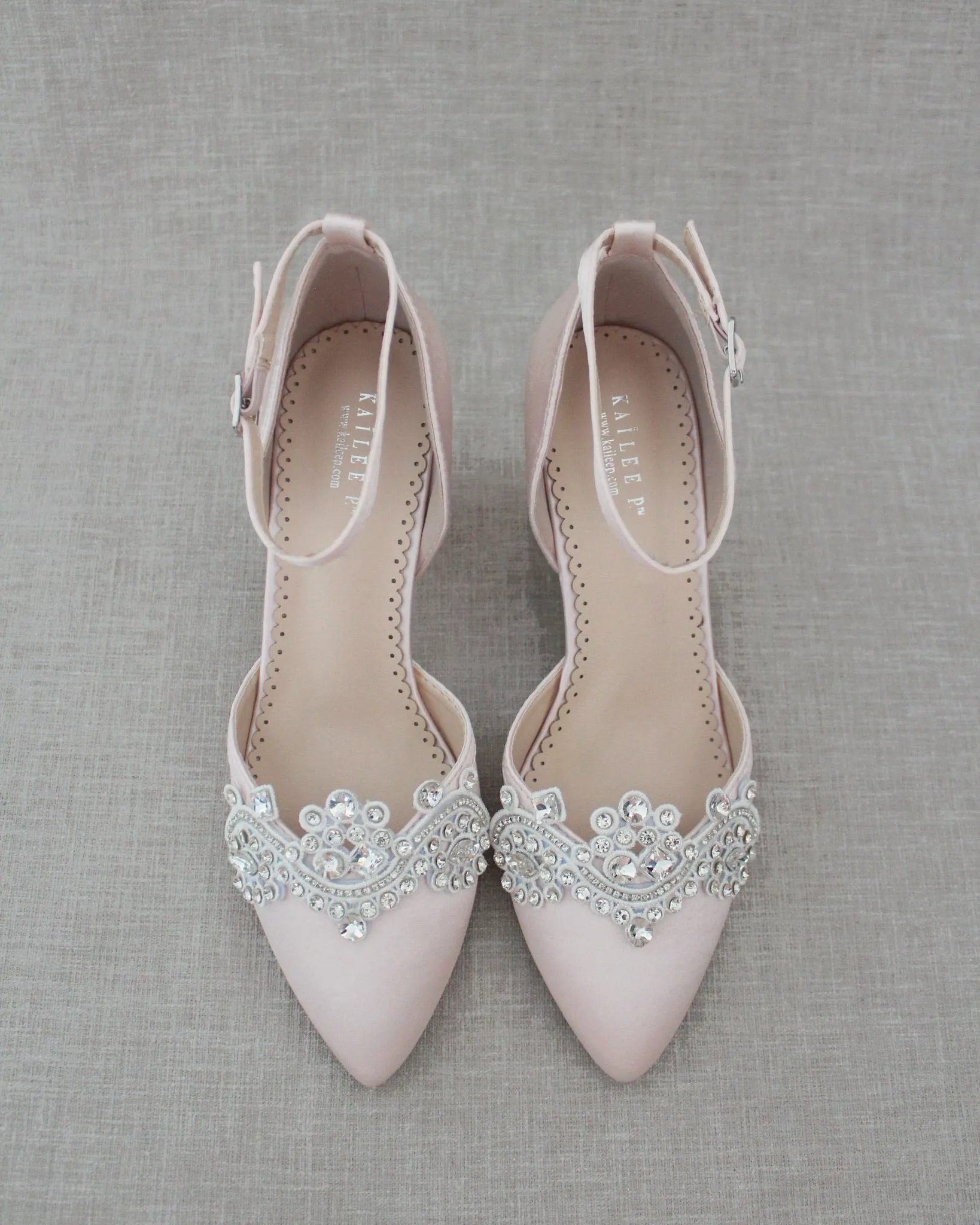 Evening Block Heel with Rhinestones Detail