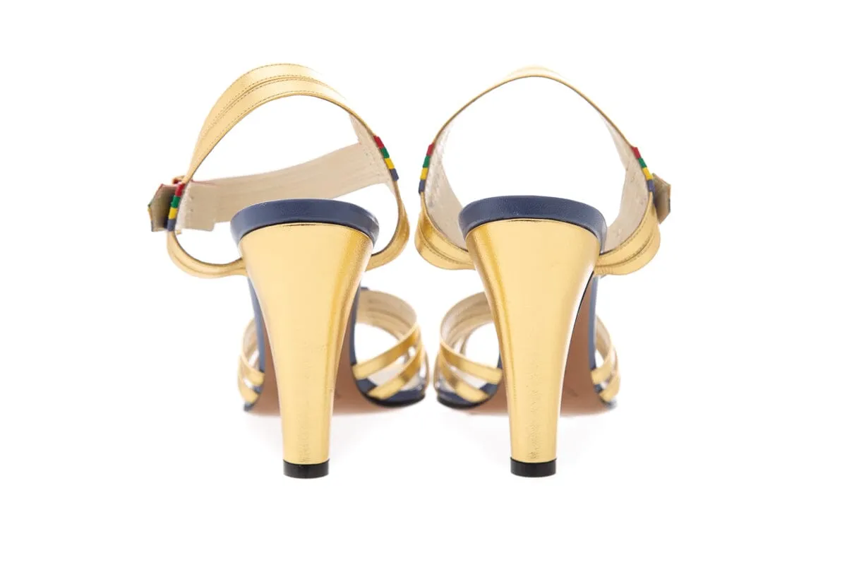 Ferragamo Gold  Peep Toe From the Archives 1950's Pumps