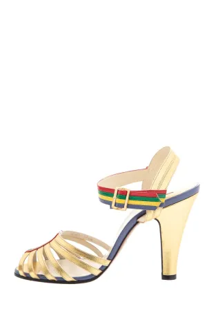 Ferragamo Gold  Peep Toe From the Archives 1950's Pumps