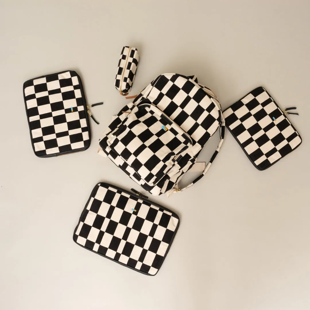 FINAL SALE: iPad Sleeve - Black Checker