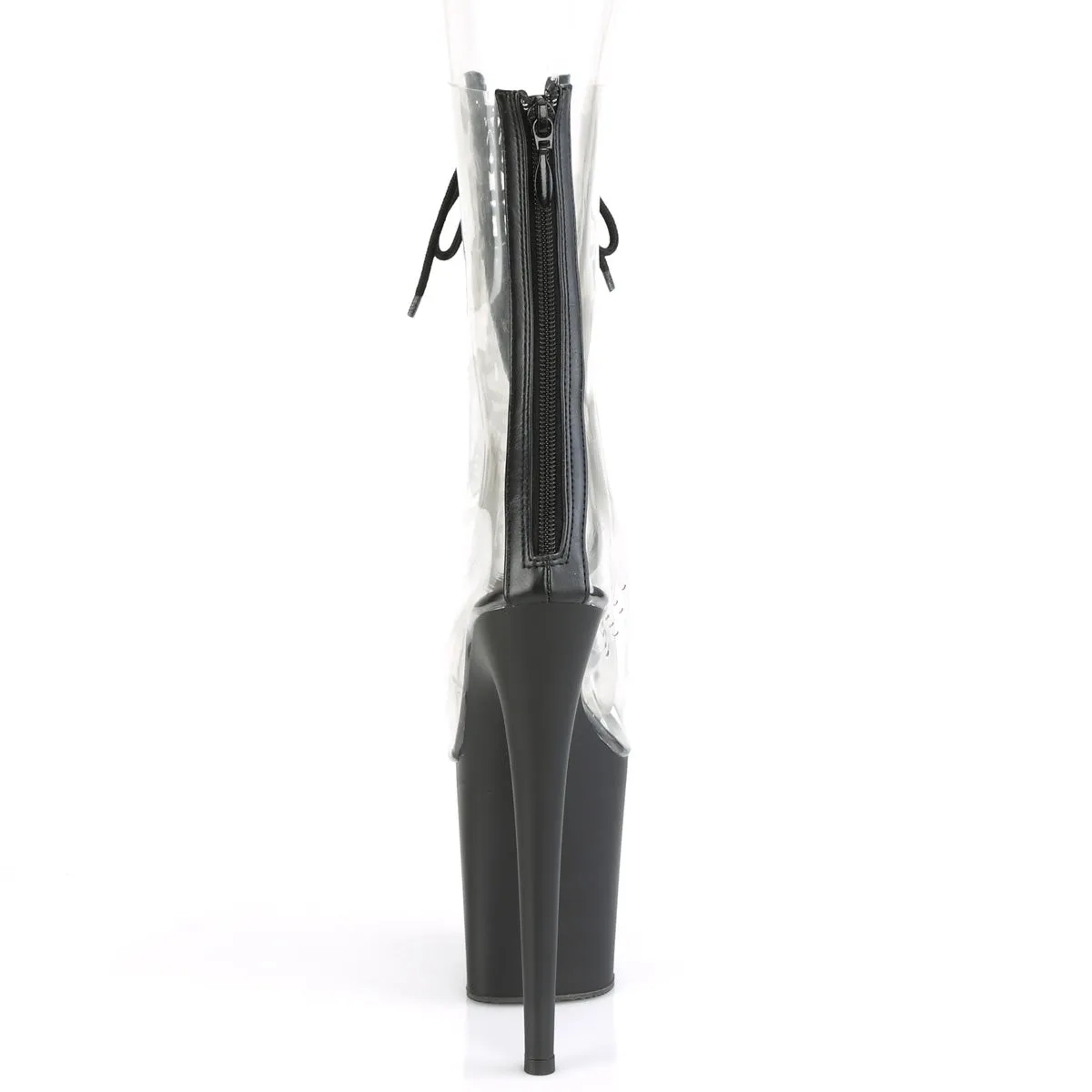 FLAMINGO-800-34  Clear-Black Faux Leather/Black Matte