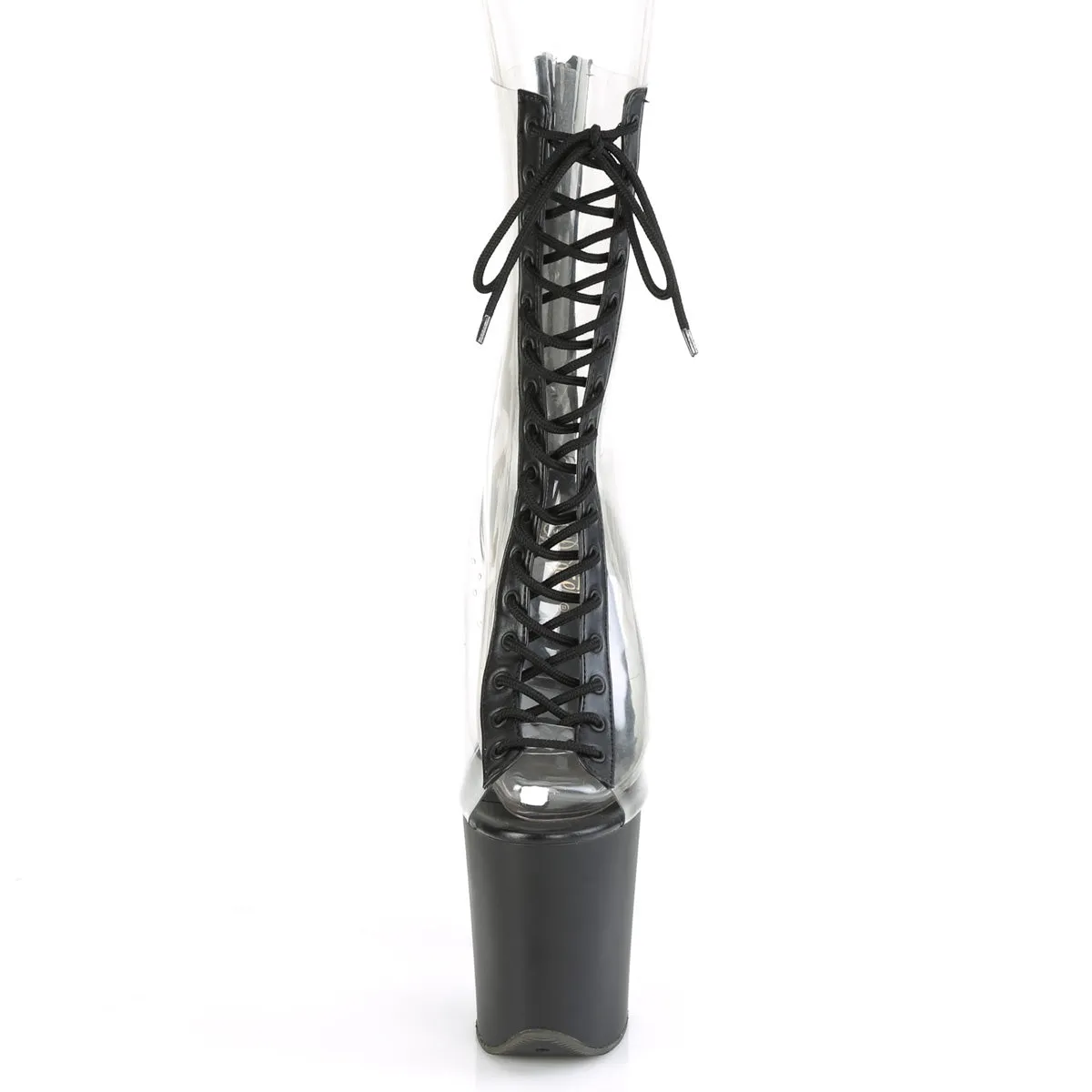 FLAMINGO-800-34  Clear-Black Faux Leather/Black Matte