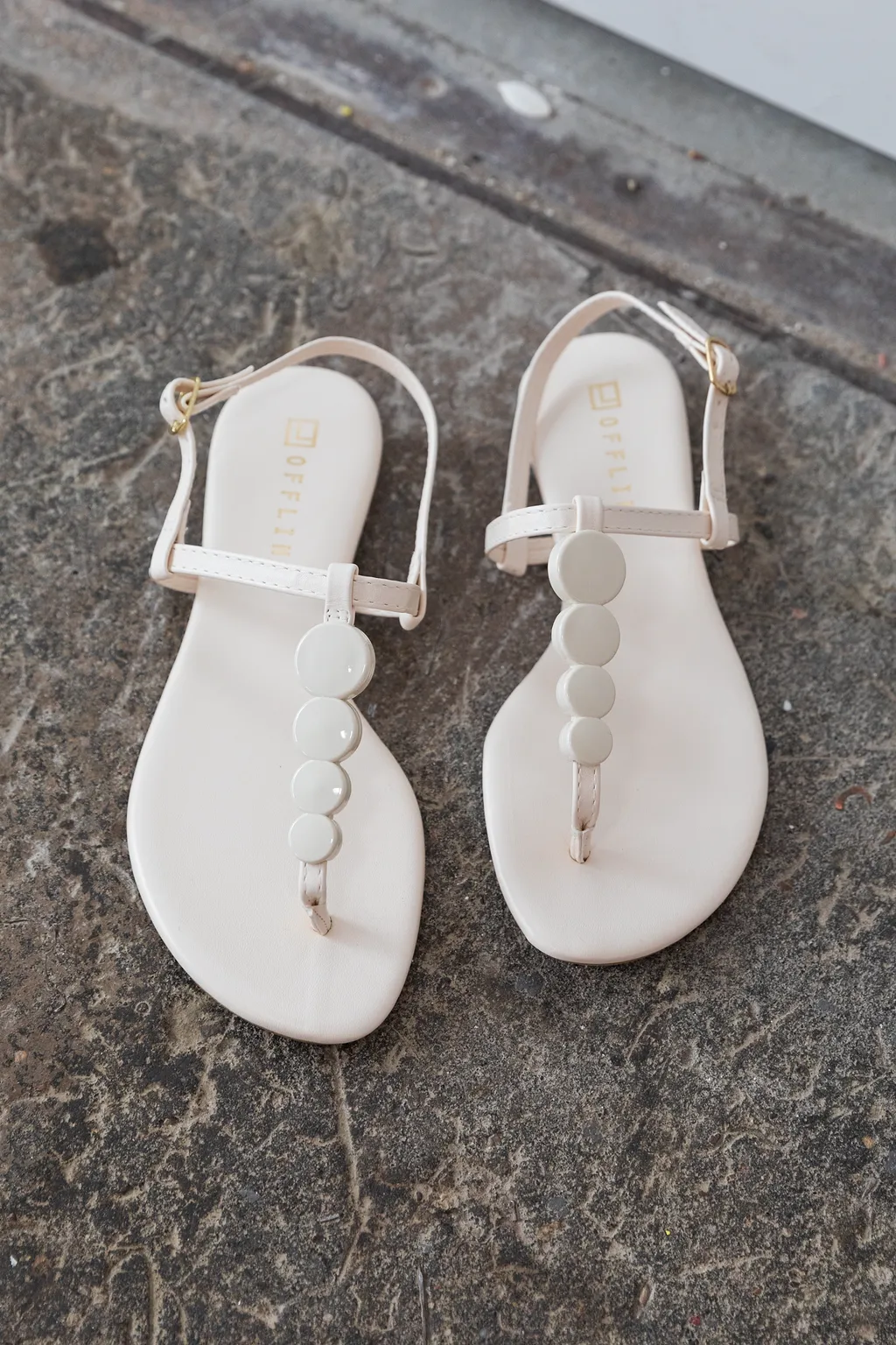Flat Sandal Napa Pearl