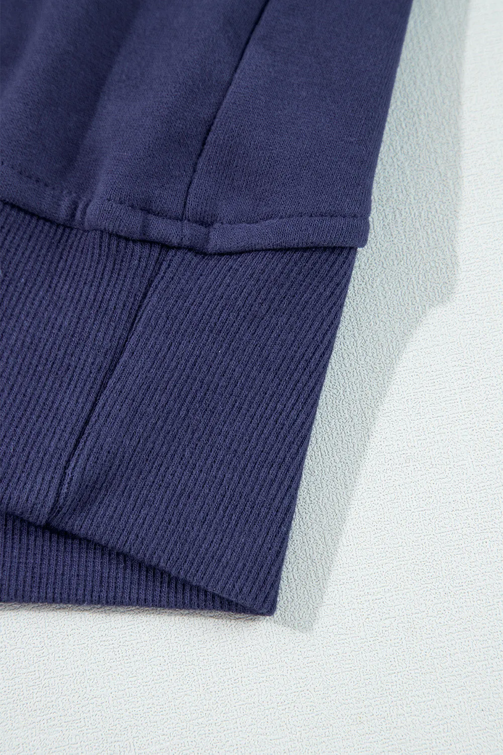 Fleece Lined Zip Up Stand Collar Thumbhole Sleeve Sweatshirt