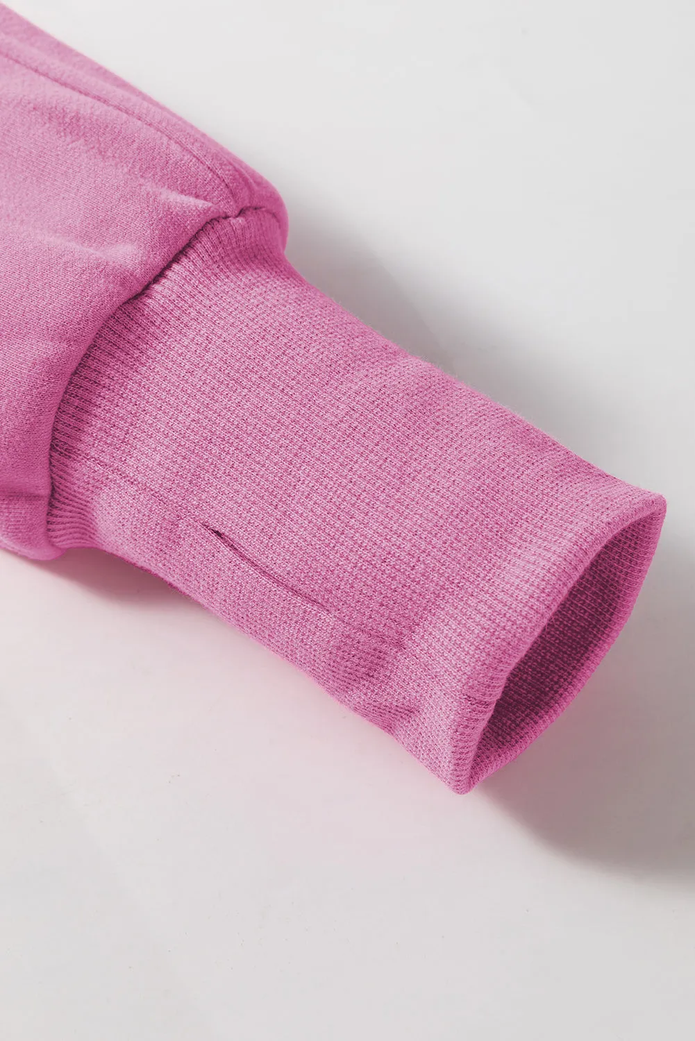 Fleece Lined Zip Up Stand Collar Thumbhole Sleeve Sweatshirt