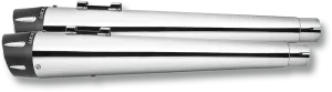 Freedom Combat Slip-Ons 4.5" Chrome w/Black Sculp Tip `17-Up