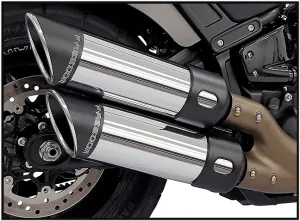 Freedom Performance HD00719 M8 Fatbob Slip-On - Chrome with Black Tips