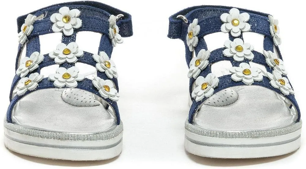 Girls Navy Daisy Sandals