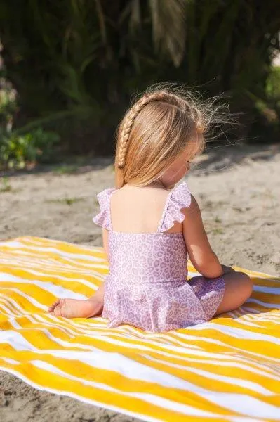Girls One Piece Swimsuit - Elle Swimsuit in PINK LEOPARD - Pink