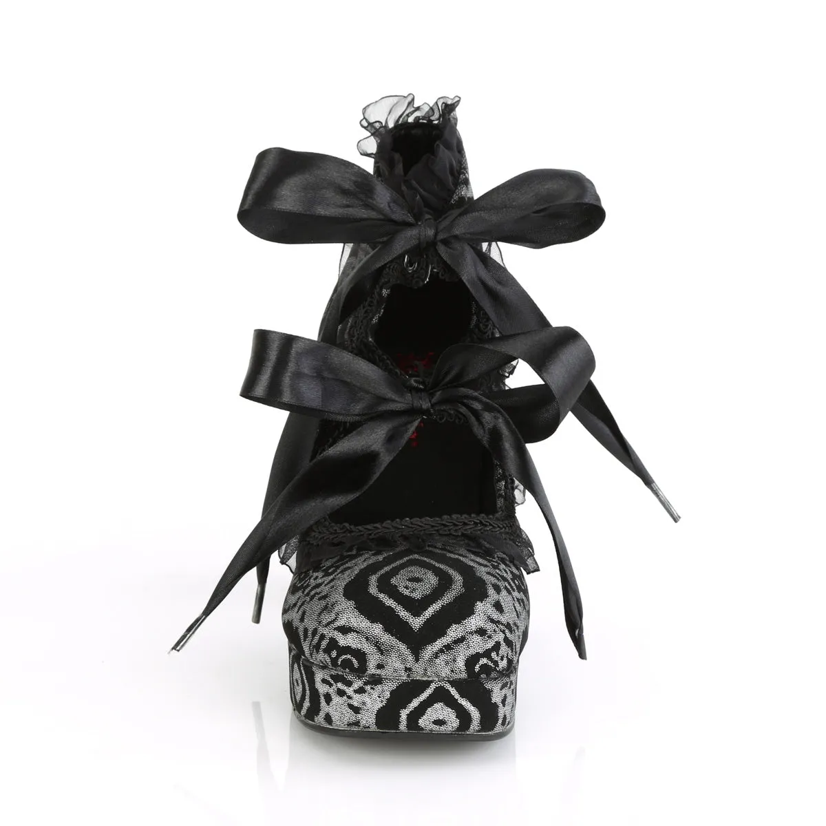 GOTHIKA-53  Black-Silver Faux Nubuck Leather