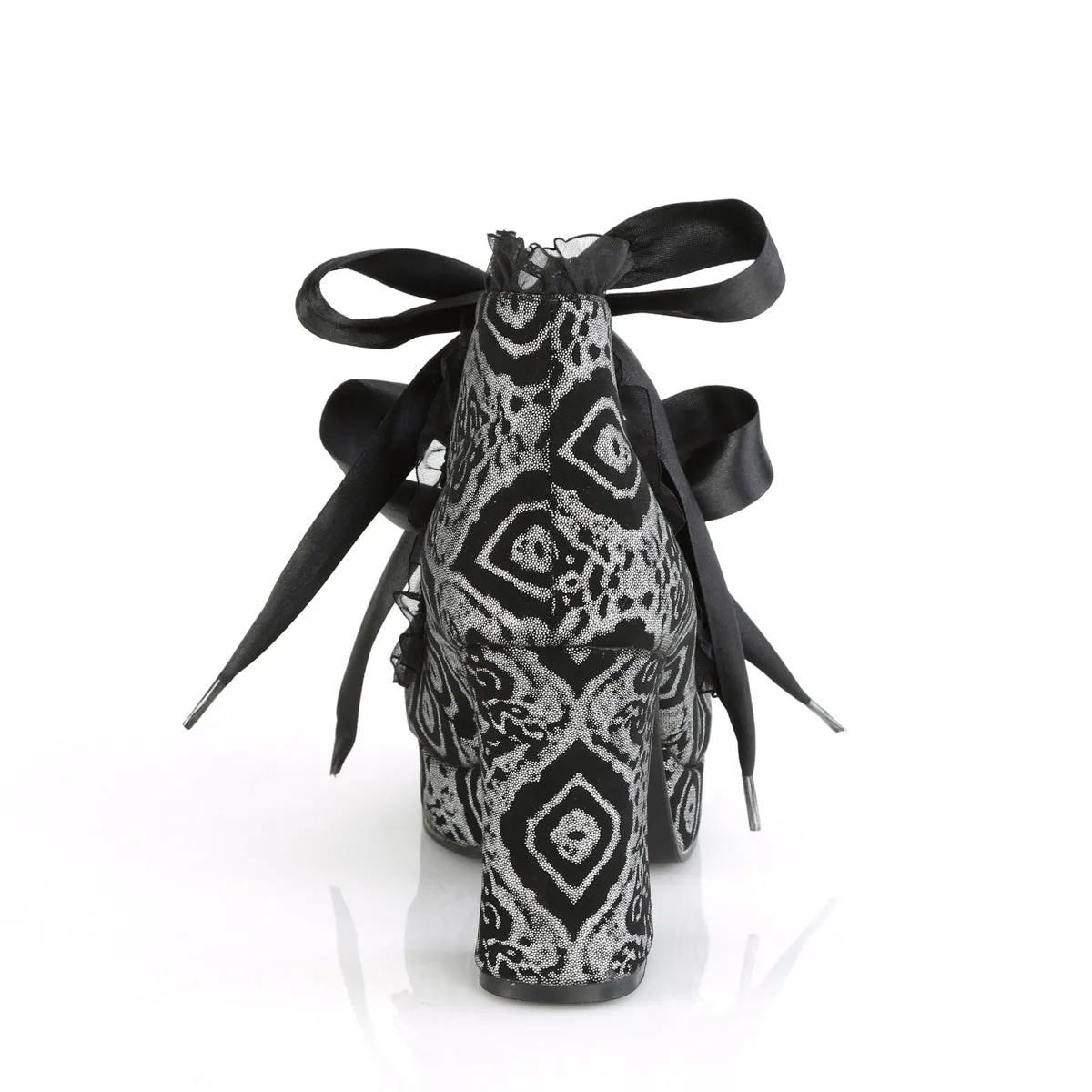 GOTHIKA-53  Black-Silver Faux Nubuck Leather