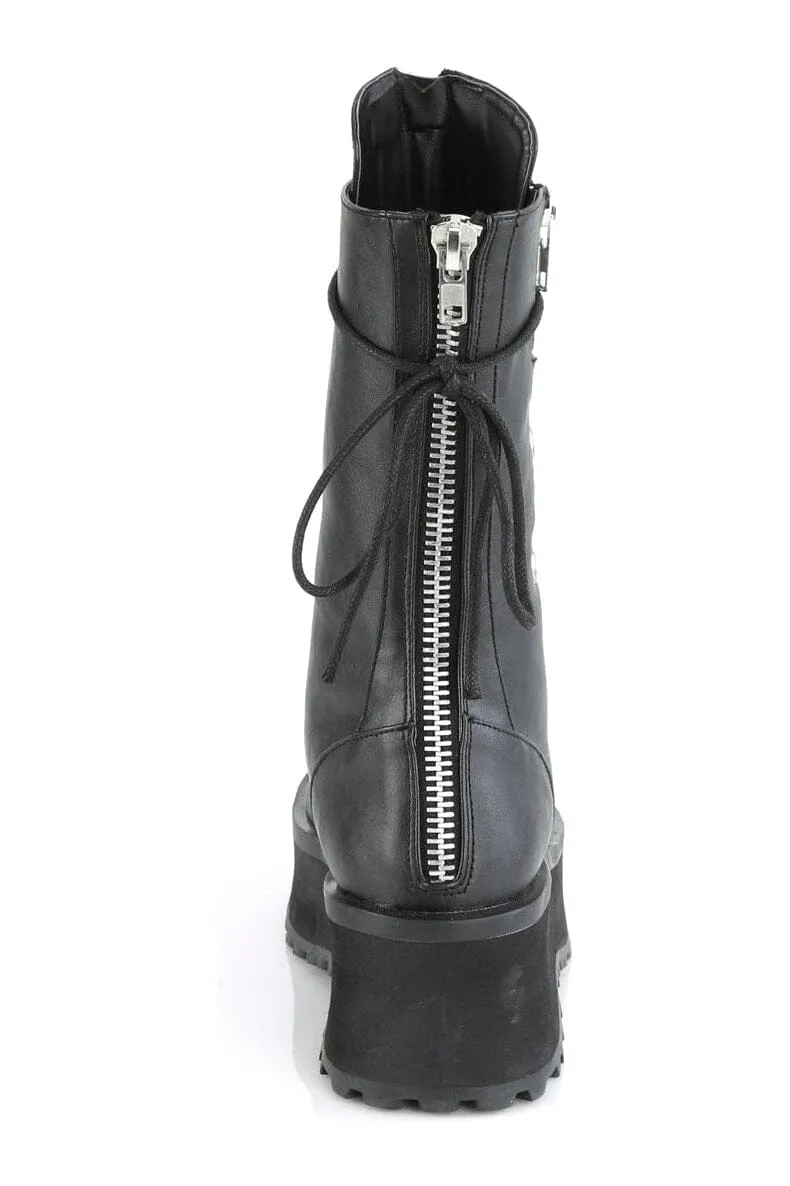 GRAVEDIGGER-14 Black Vegan Leather Knee Boot