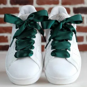 Green satin laces