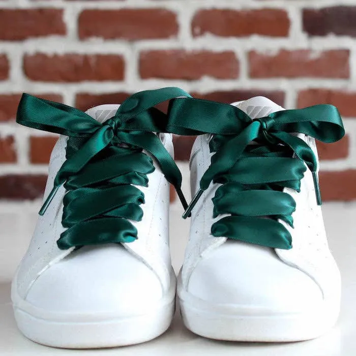 Green satin laces