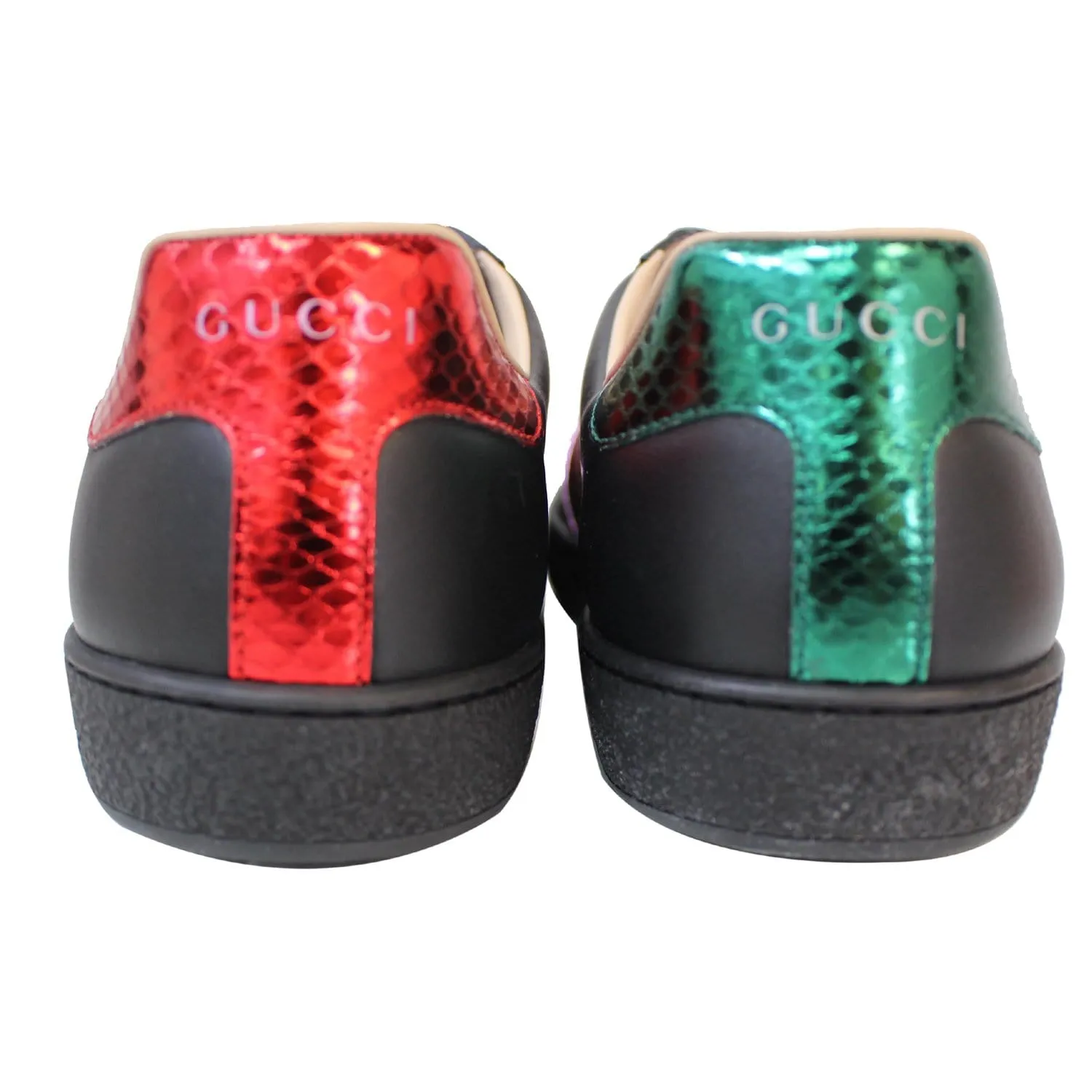 GUCCI Ace Low-Top Flames Sneaker Black 440724 US 7.5