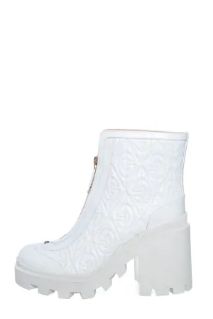 Gucci Cream Platform GG Zip Front Boots SZ 39