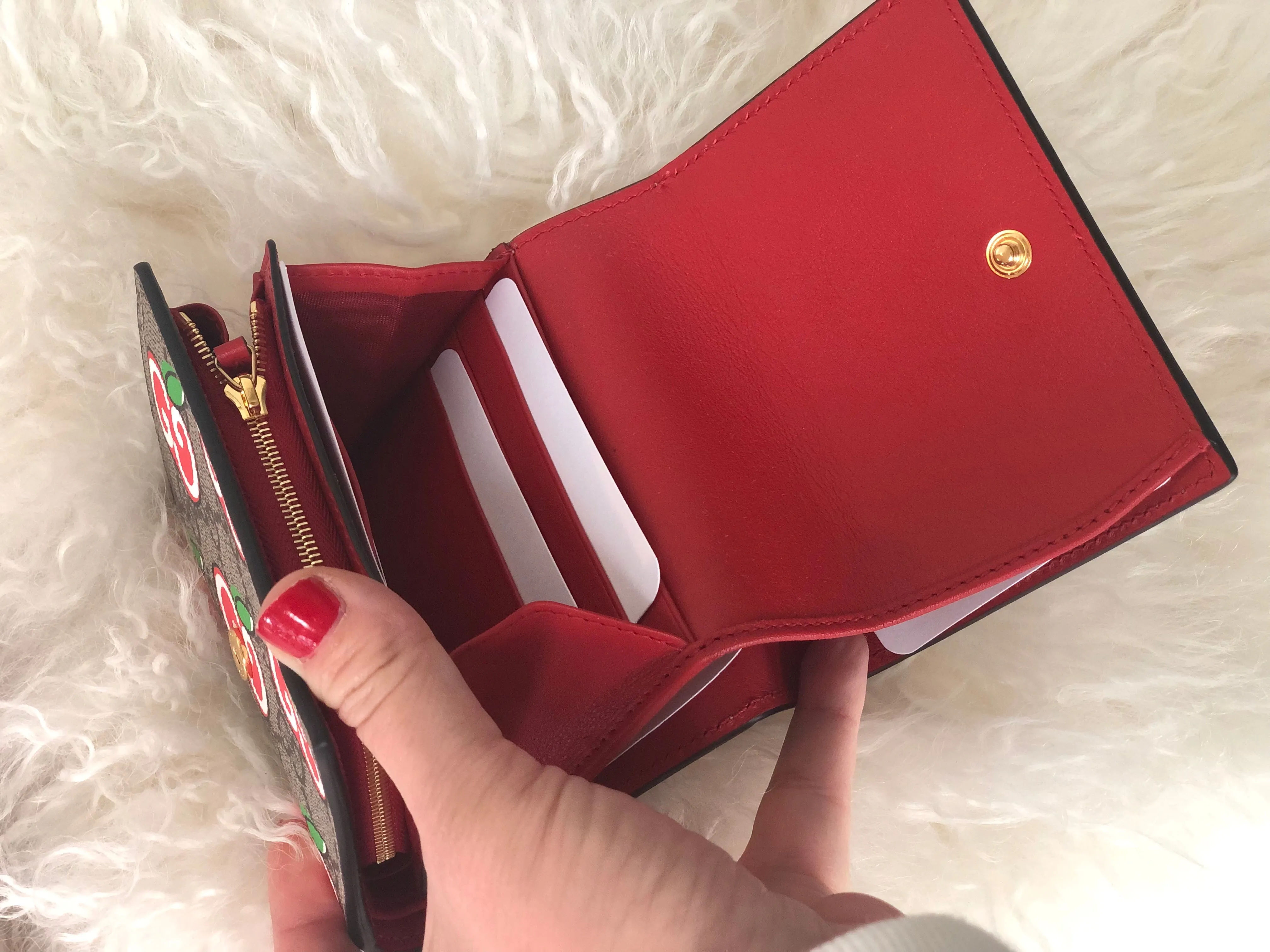 Gucci GG Supreme Canvas Apple French Wallet