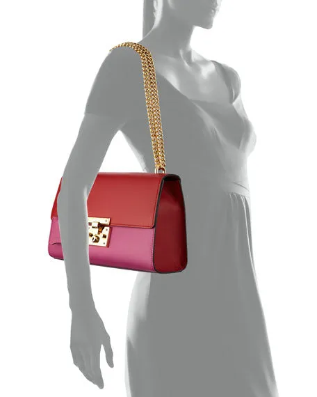 Gucci Padlock Leather Shoulder Bag in Bitone Pink