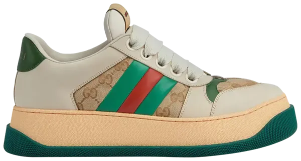 Gucci Screener 'GG Motif - Beige Green' Sneakers for Men