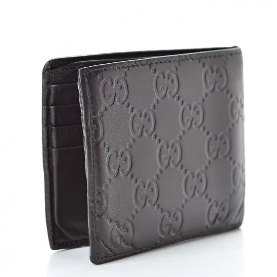 Gucci Signature Leather Bi-fold Wallet in Brown